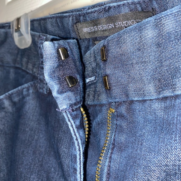 Express Editor Dark Wash Trouser Pants Low Rise Size 6 Tall - Picture 2 of 5